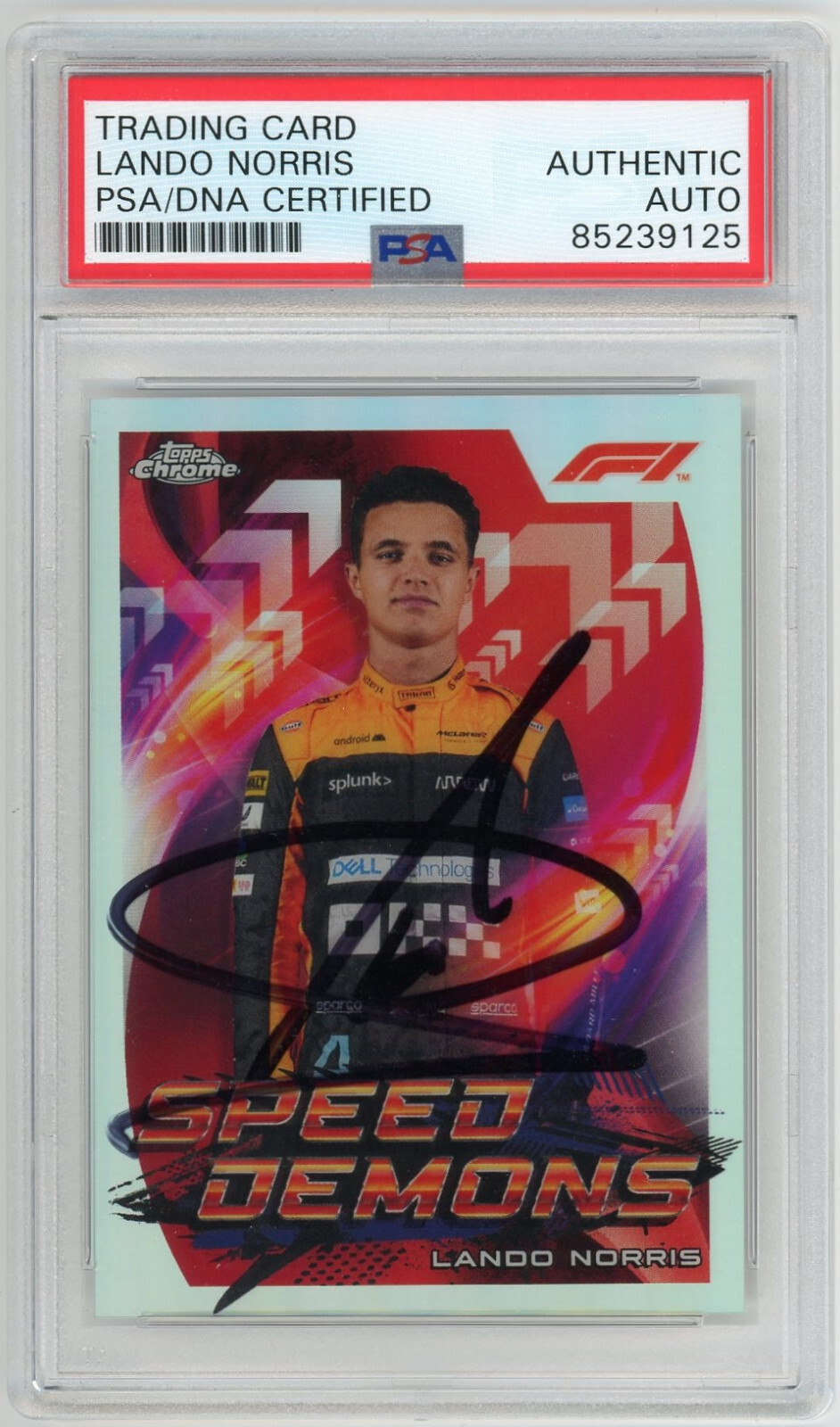 Lando Norris Autographed 2022 Topps Chrome Formula 1 Speed Demons #SD-LN Auto
