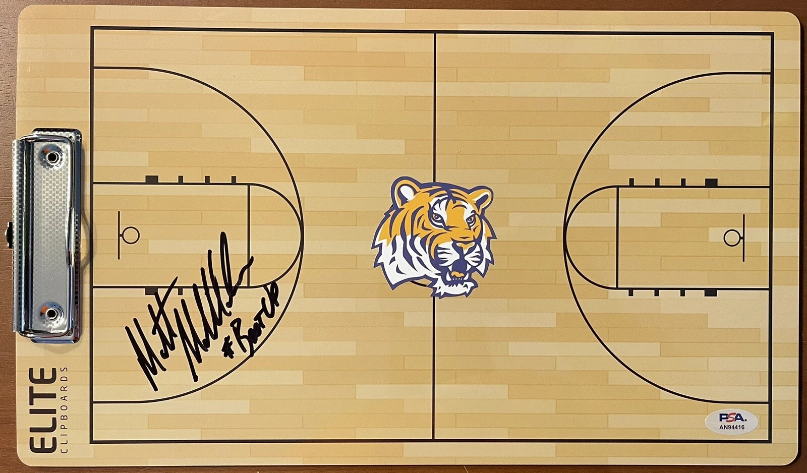 Matt McMahon Signed Autographed LSU Tigers Coaches Clipboard PSA/DNA Coa
