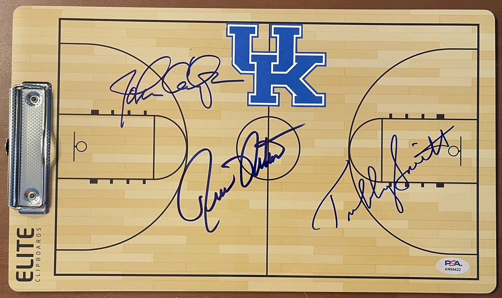 Calipari Pitino Smith Triple Signed Kentucky Wildcats Coaches Clipboard PSA/DNA