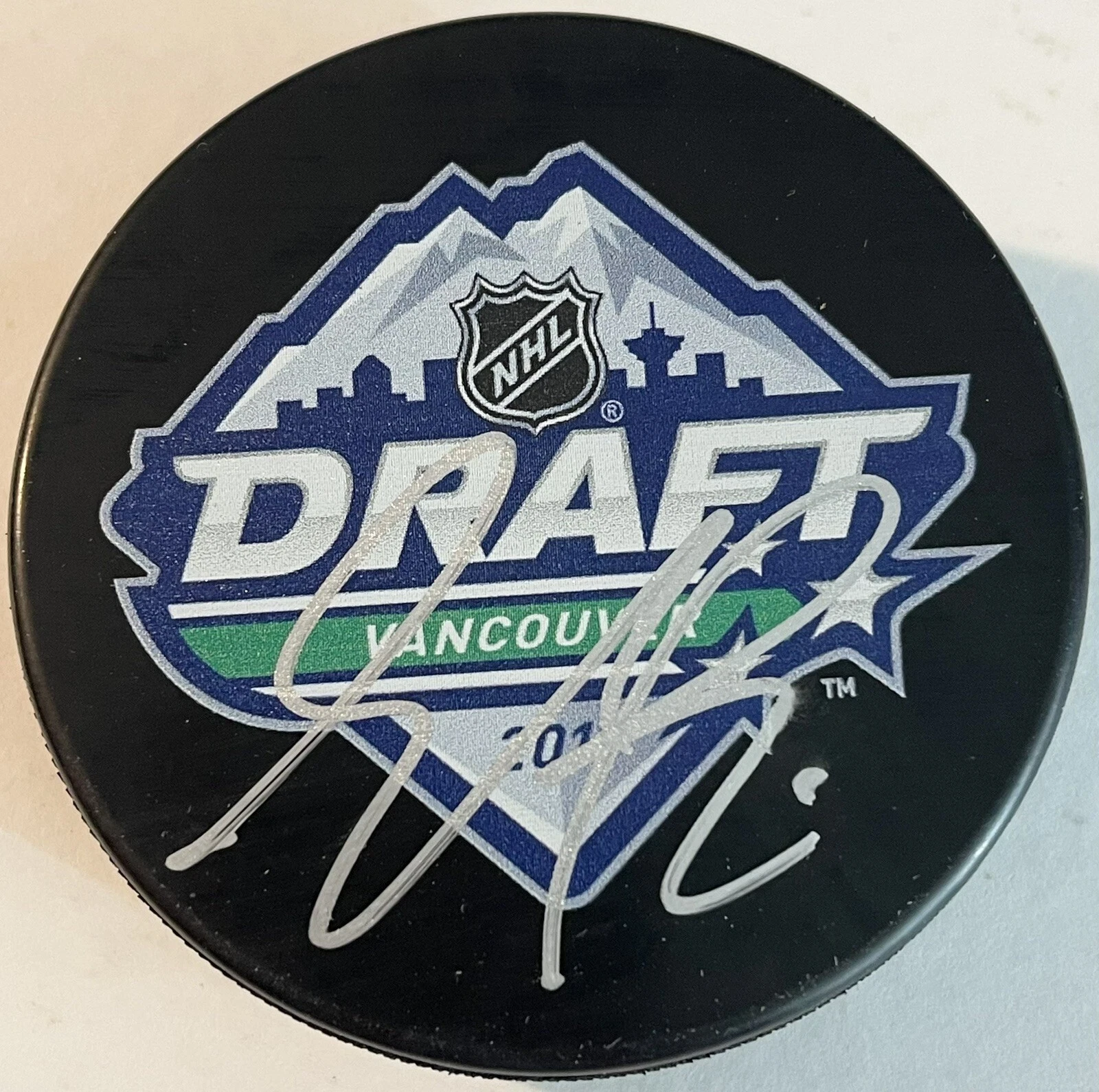 Samuel Poulin Signed Autographed 2019 NHL Draft Puck PSA/DNA Penguins