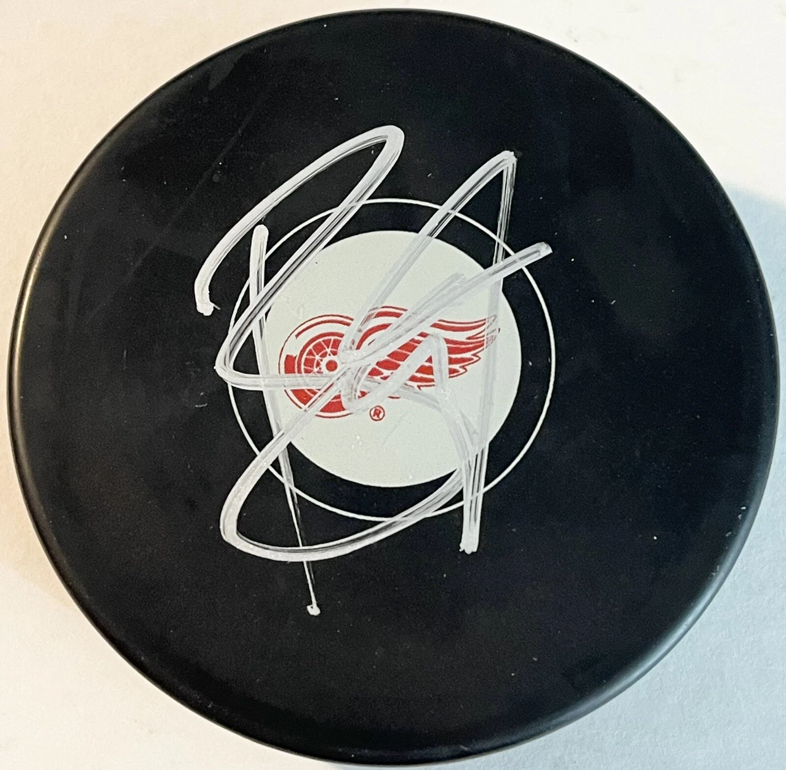 Bob Boughner Signed Autographed Detroit Red Wings Logo Puck PSA/DNA