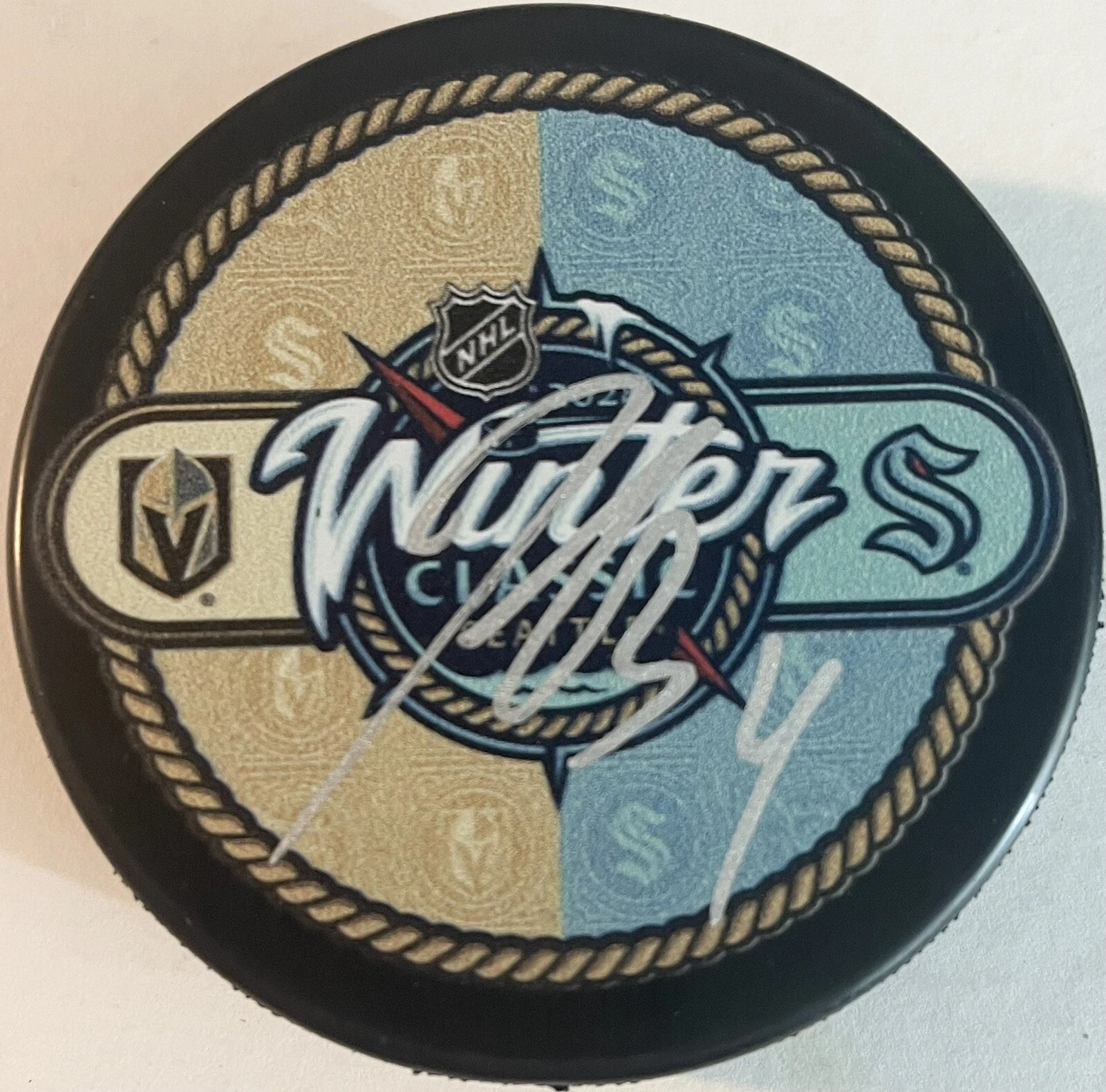 Justin Schultz Signed Autographed Seattle Kracken Winter Classic Puck PSA/DNA