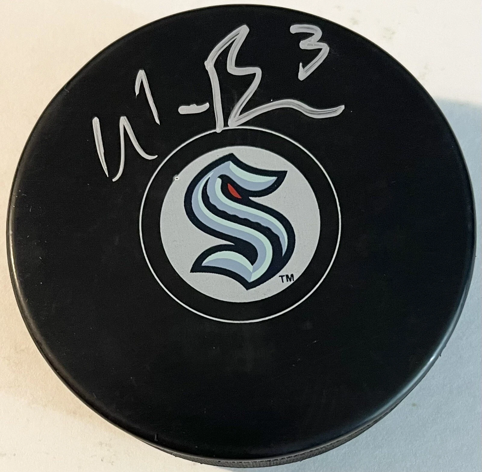 Will Borgen Signed Autographed Seattle Kracken Logo Hockey Puck PSA/DNA
