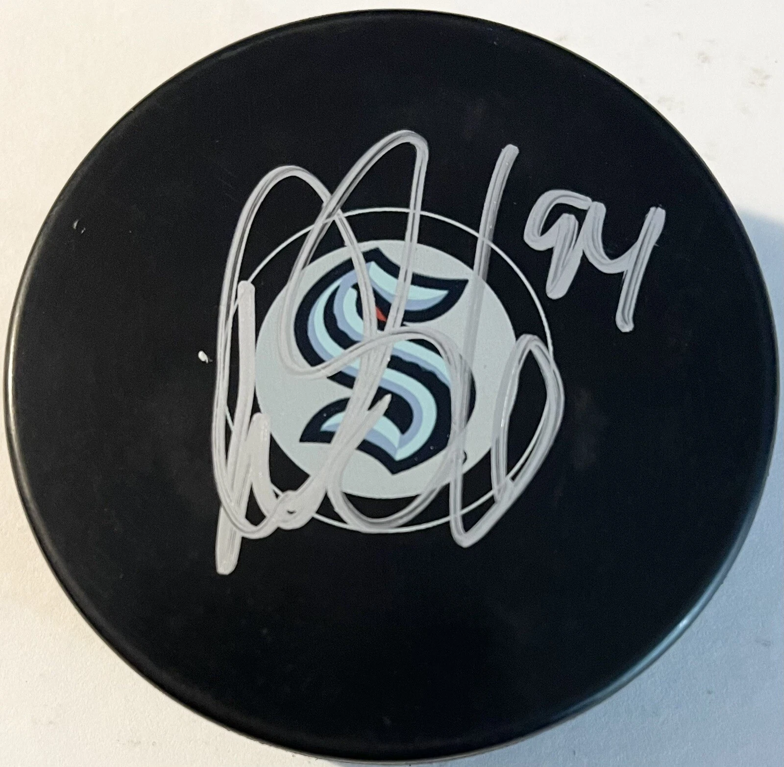 Devin Shore Signed Autographed Seattle Kracken Logo Hockey Puck PSA/DNA