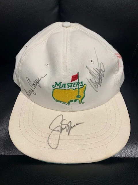 JACK NICKLAUS+BILLY CASPER+ZOELLER+STADLER HAND SIGNED MASTERS HAT+COA RARE