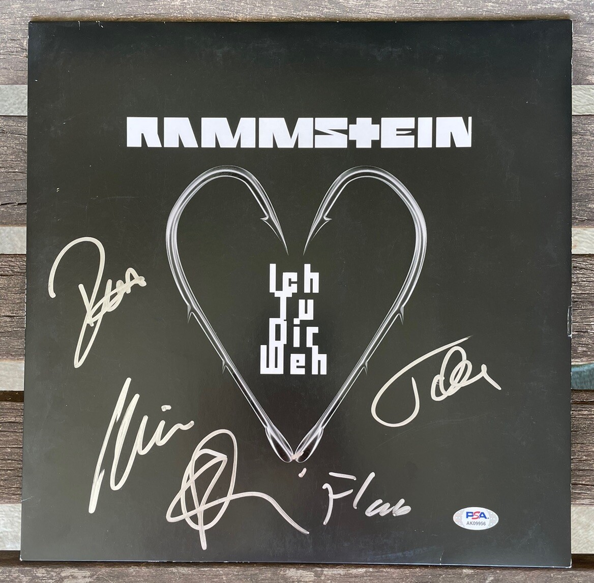 PSA/DNA Rammstein Band Signed Ich Tu Dir Weh Vinyl Album Germany Till Lindemann+