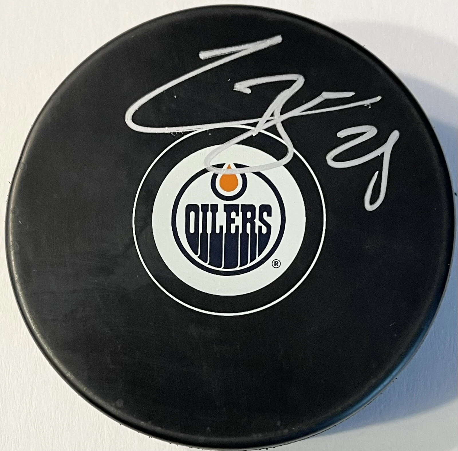 Connor Brown Signed Autographed Edmonton Oilers Logo Hockey Puck PSA/DNA