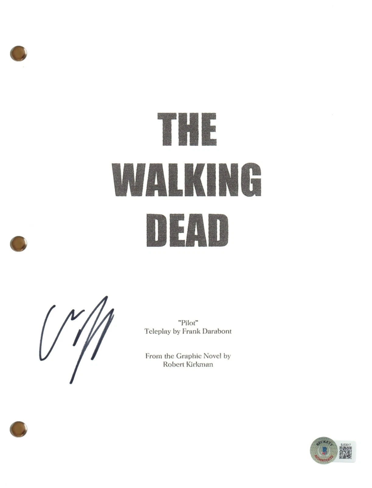 Chandler Riggs Signed Autograph The Walking Dead Pilot Episode Script BAS COA