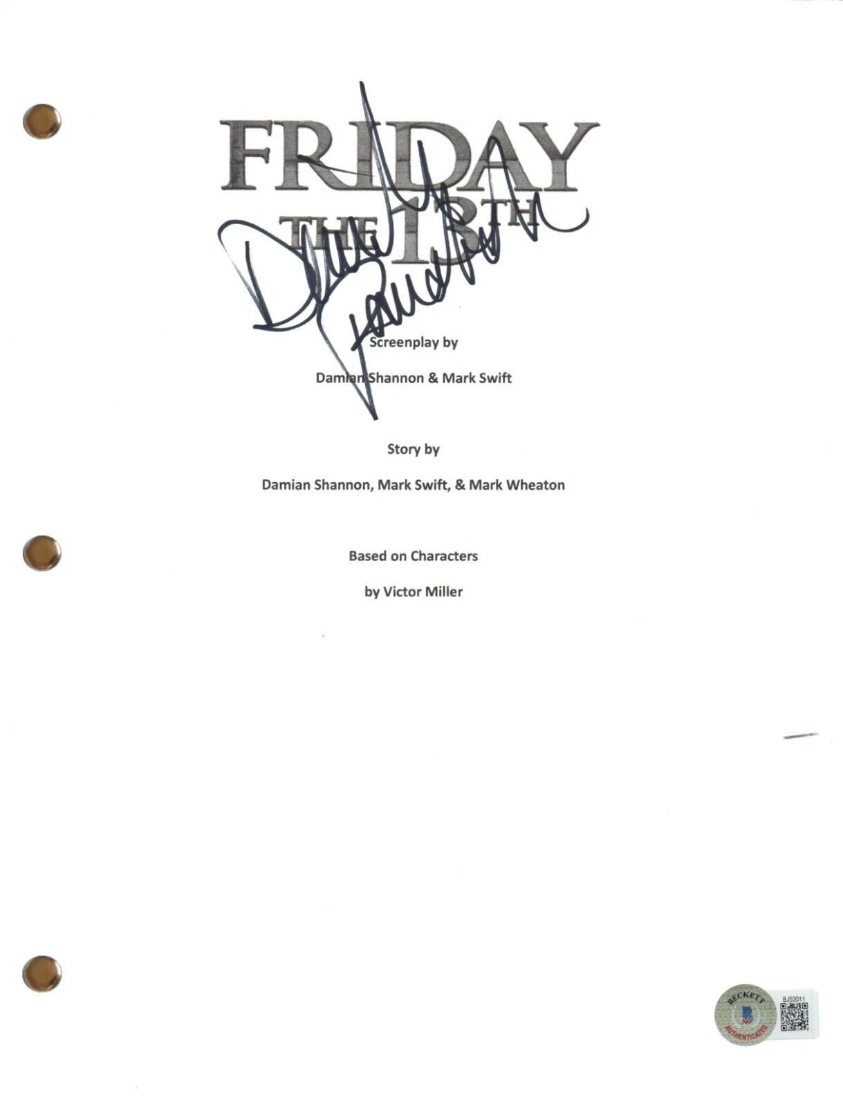 Danielle Panabaker Signed Autograph Friday The 13th 2009 Movie Script BAS COA