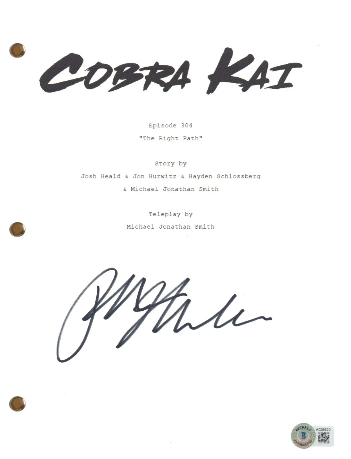 Ralph Macchio Signed Autograph Cobra Kai The Right Path Script Screenplay BAS