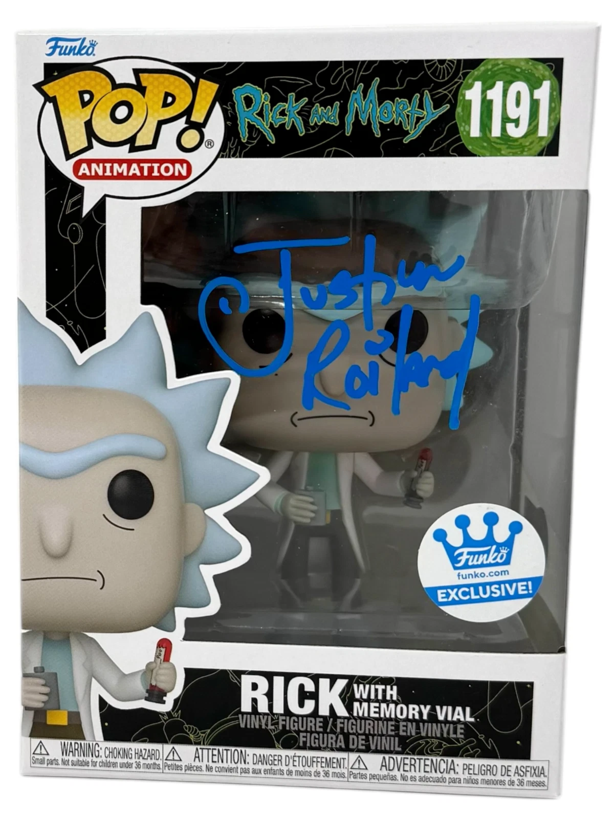 Justin Roiland Signed Rick and Morty Funko Pop Rick 1191 Autograph Beckett COA