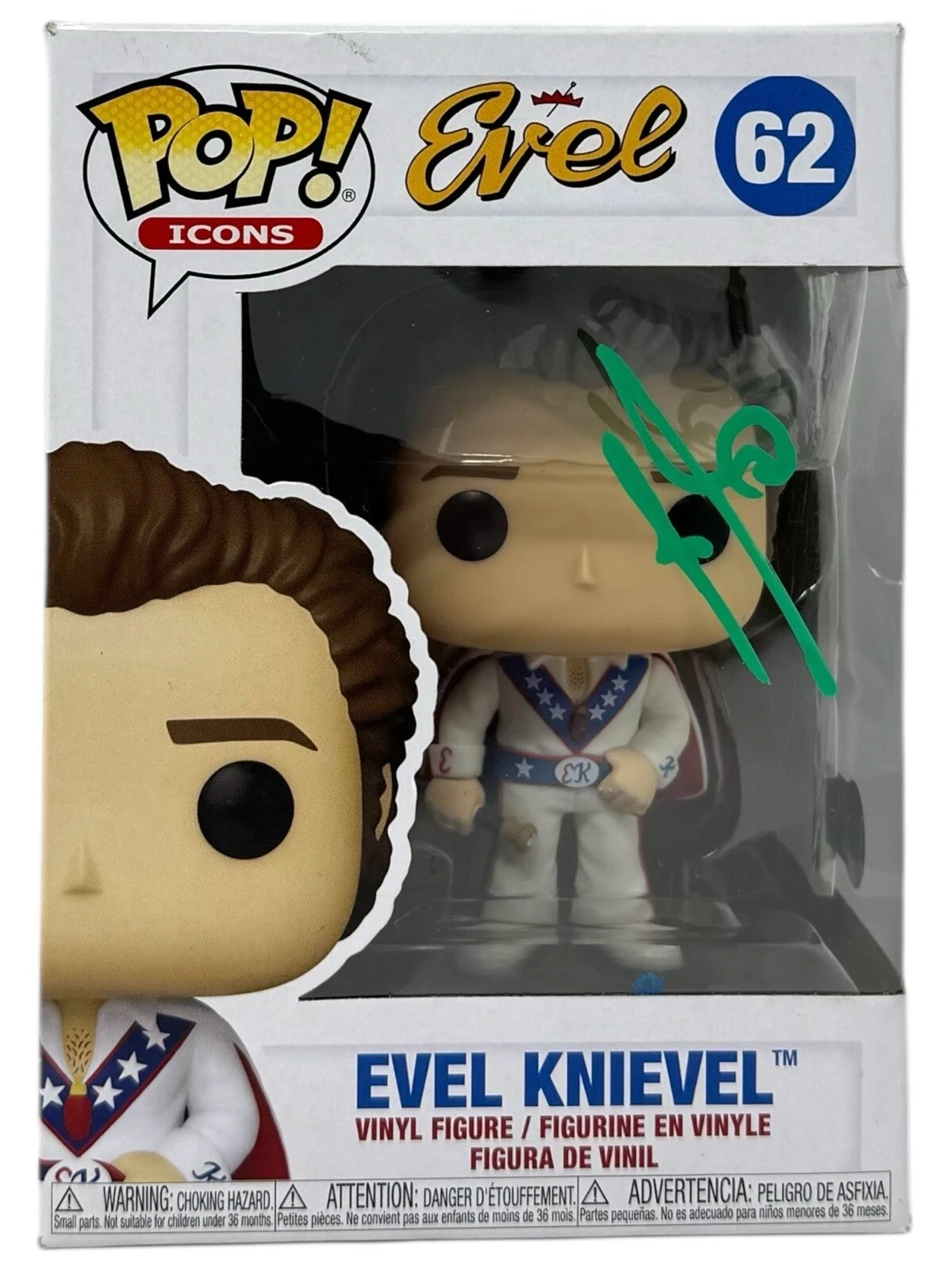 George Hamilton Signed Evil Knievel Funko Pop Figure #62 Autograph Beckett COA