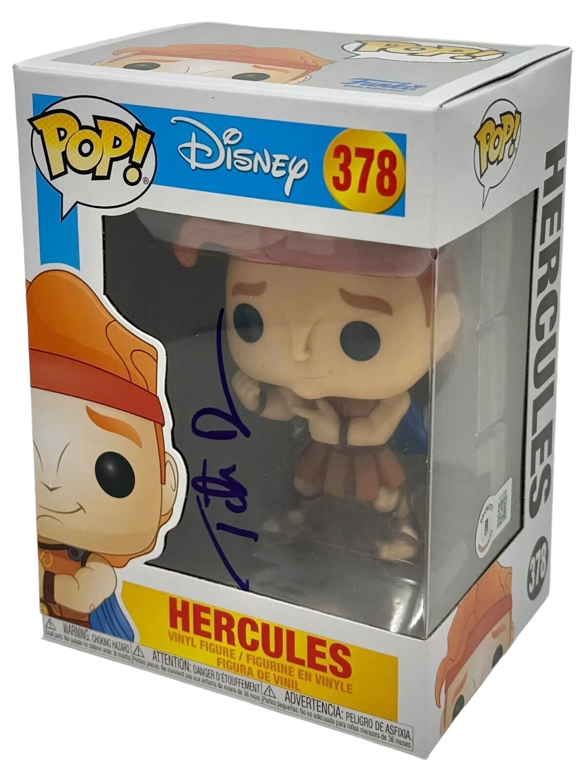 Tate Donovan Signed Disney Hercules #378 Funko Pop Autograph Beckett COA