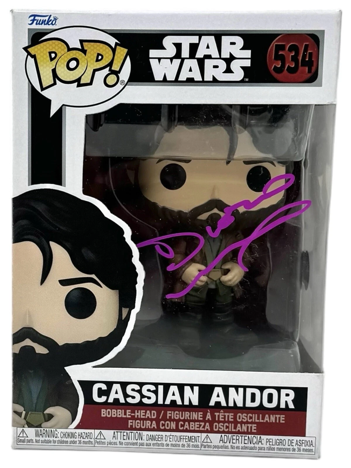 Diego Luna Signed Autograph Funko Pop Star Wars Cassian Andor 534 Beckett COA 40