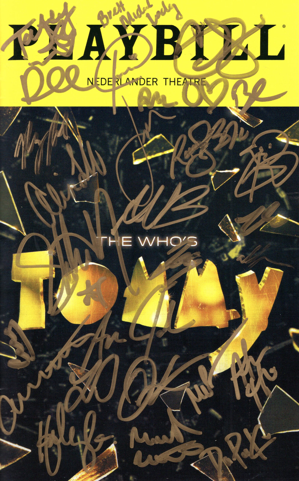 THE WHO'S TOMMY HAND SIGNED NEW YORK CITY PLAYBILL+COA AWESOME+RARE