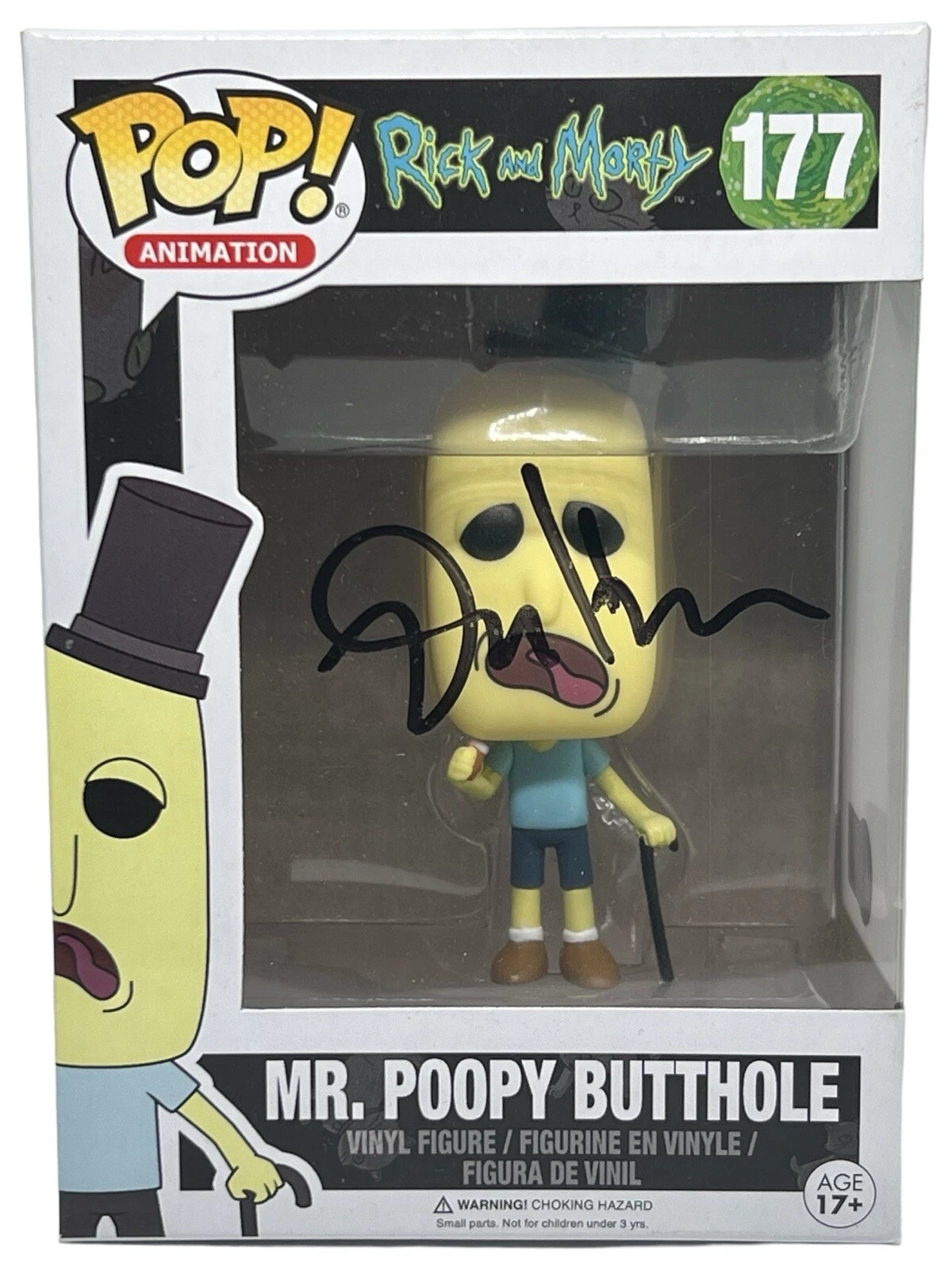 Dan Harmon Signed Rick and Morty Funko Pop Mr Poopy Butthole Autograph BAS COA