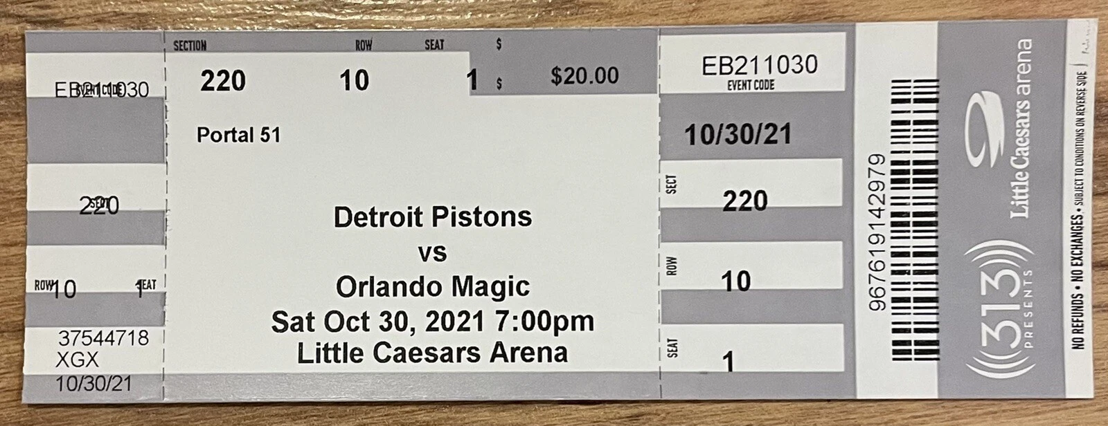 CADE CUNNINGHAM Detroit Pistons NBA Rookie Debut Full Ticket 2021 #1 PICK!! RARE