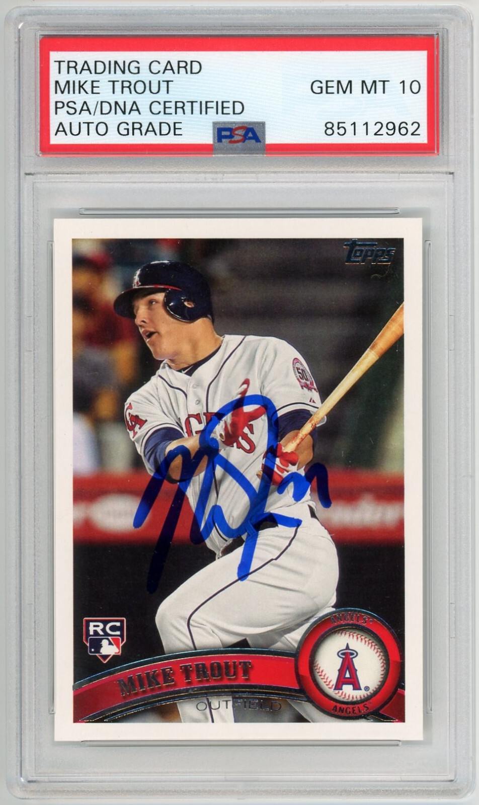 2011 Topps Update #US175 Mike Trout RC Autograph Graded Auto PSA Gem Mint 10