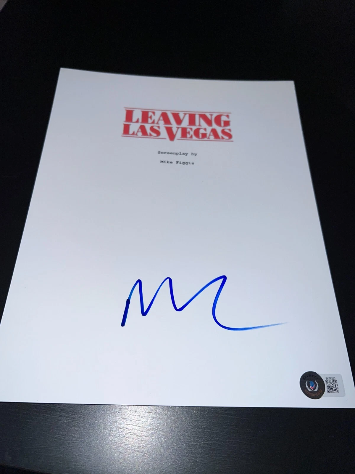 NICOLAS CAGE SIGNED AUTOGRAPH MOVIE SCRIPT LEAVING LAS VEGAS BECKETT BAS COA D