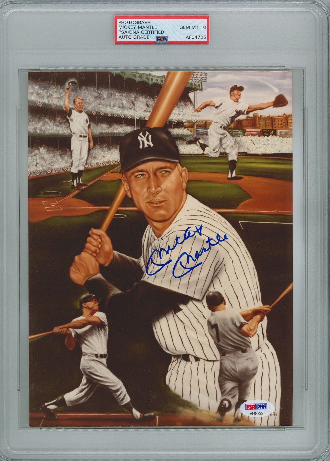 MICKEY MANTLE SIGNED 8X10 PSA DNA AF04725 GEM MINT 10 AUTO YANKEES HOF (D)