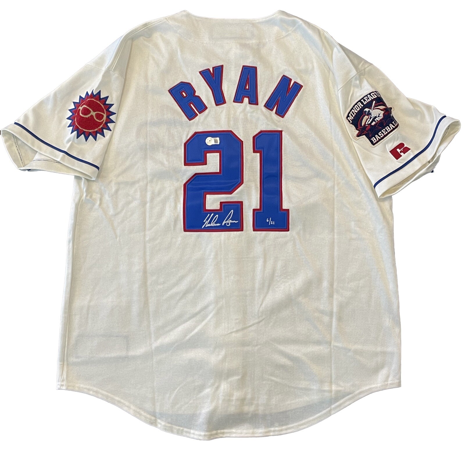Nolan Ryan Signed Russell Minor League Jacksonville Suns Jersey 1966 LE 21 BAS