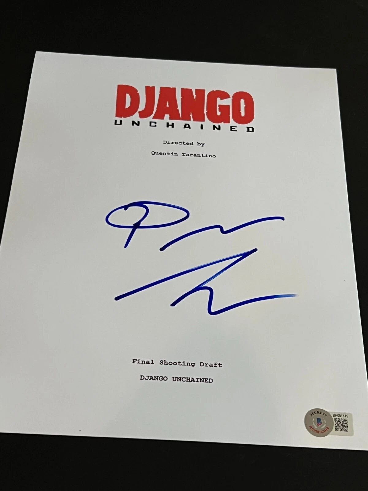 QUENTIN TARANTINO SIGNED AUTOGRAPH MOVIE SCRIPT DJANGO PULP BECKETT BAS COA D5