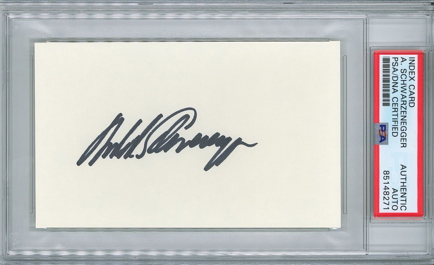 ARNOLD SCHWARZENEGGER SIGNED INDEX CARD PSA DNA 85148271 TERMINATOR