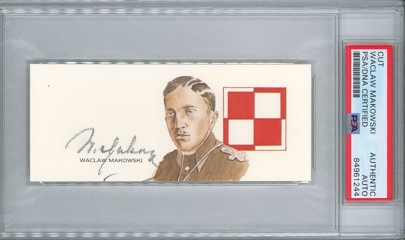 WACLAW MAKOWSKI SIGNED CUT SIGNATURE PSA DNA 84961244 (D) POLISH PILOT
