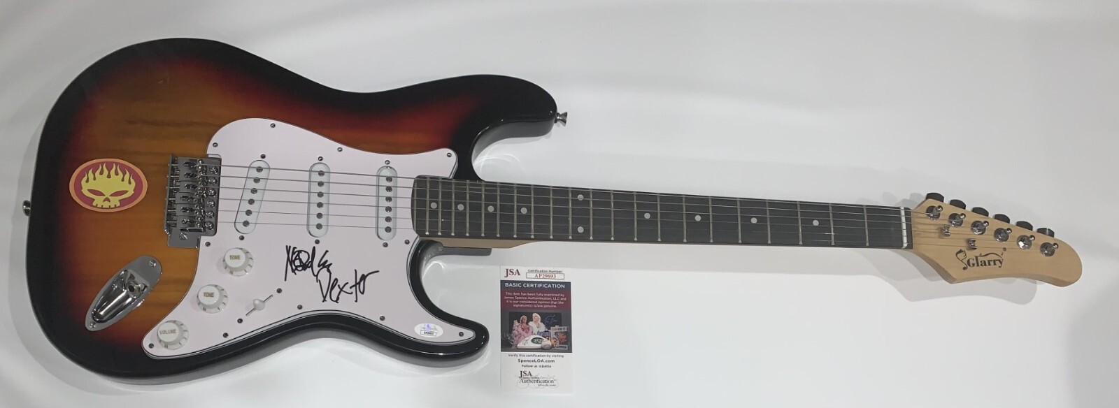 THE OFFSPRING SIGNED SUNBURST ELECTRIC GUITAR DEXTER HOLLAND NOODLES JSA COA