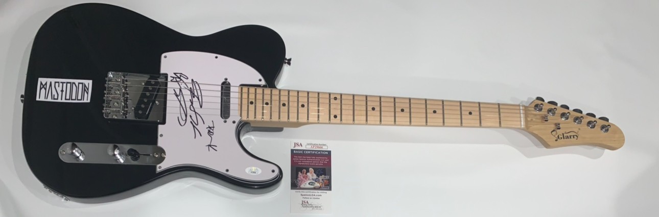 MASTODON SIGNED BLACK ELECTRIC GUITAR BRENT HINDS ALL 4 JSA COA