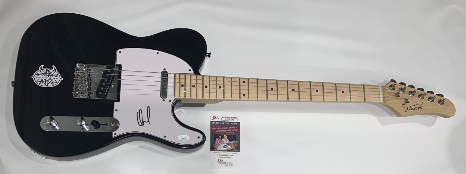 DAVID DRAIMAN SIGNED BLACK ELECTRIC GUITAR DISTURBED PROOF DAVE JSA COA