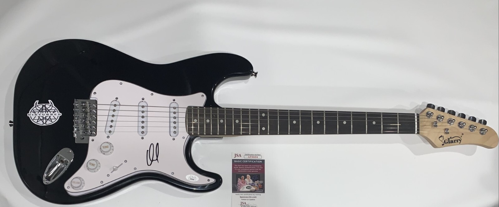 DAVID DRAIMAN SIGNED BLACK ELECTRIC GUITAR DISTURBED PROOF DAVE JSA COA