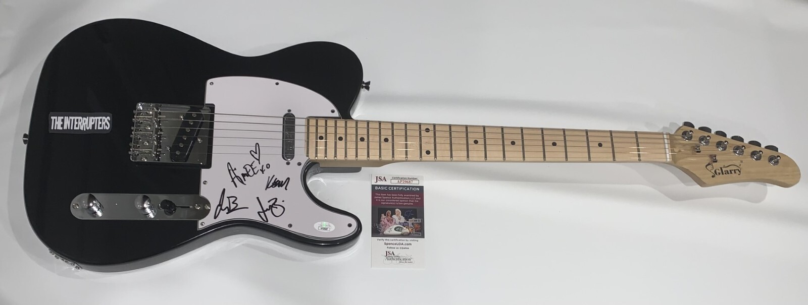 THE INTERRUPTERS SIGNED BLACK ELECTRIC GUITAR AIMEE ALL 4 JSA COA