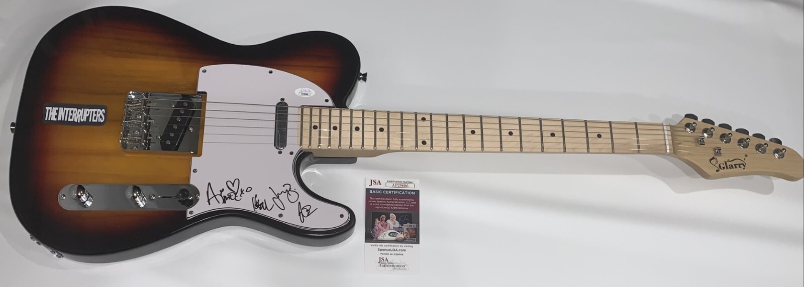 THE INTERRUPTERS SIGNED SUNBURST ELECTRIC GUITAR AIMEE ALL 4 JSA COA