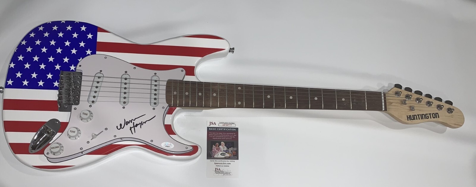 WARREN HAYNES SIGNED USA FLAG ELECTRIC GUITAR GOVT MULE ALLMAN BROTHERS JSA COA