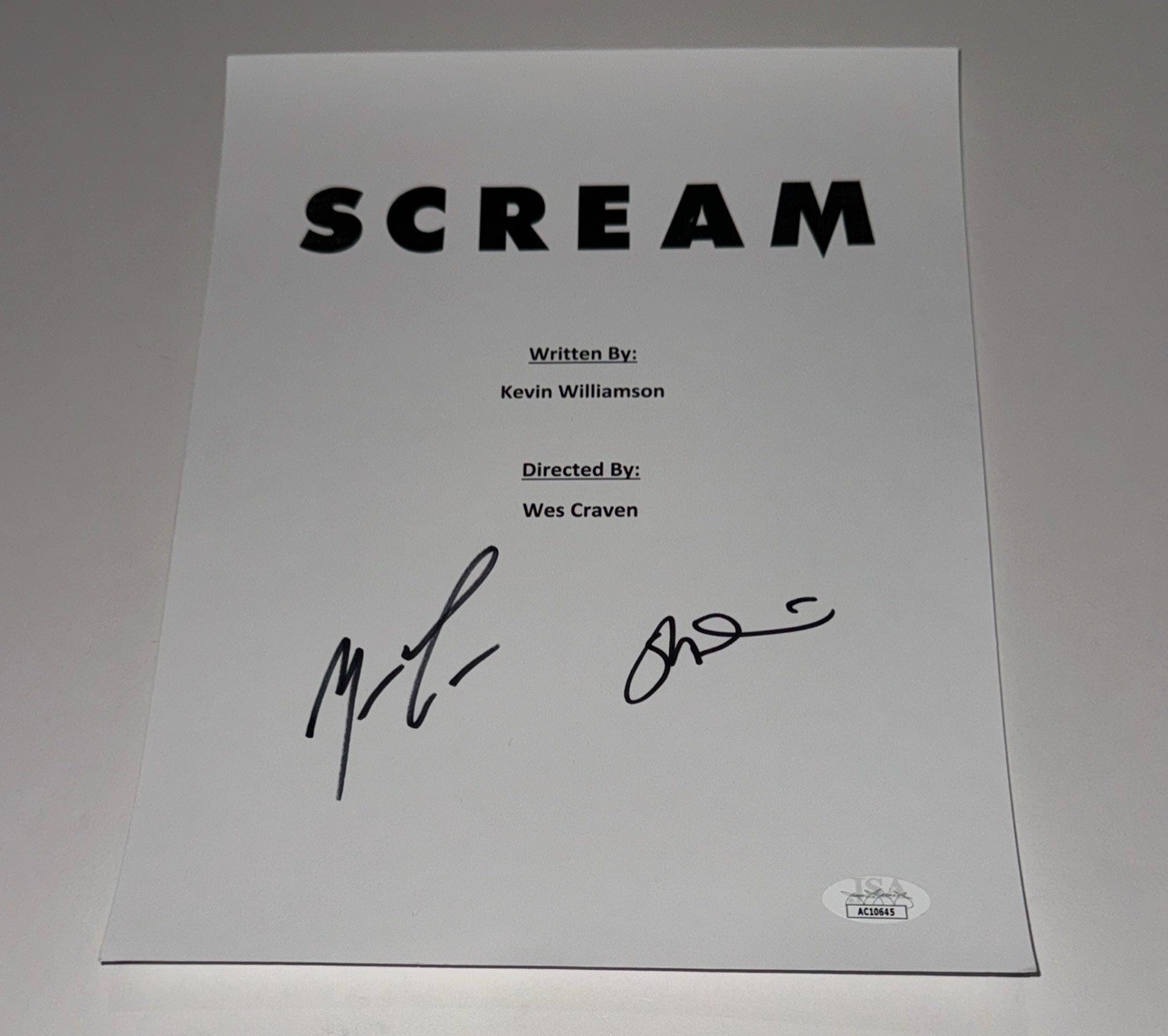 MATTHEW LILLARD & SKEET ULRICH SIGNED SCREAM FULL MOVIE SCRIPT PROOF JSA COA