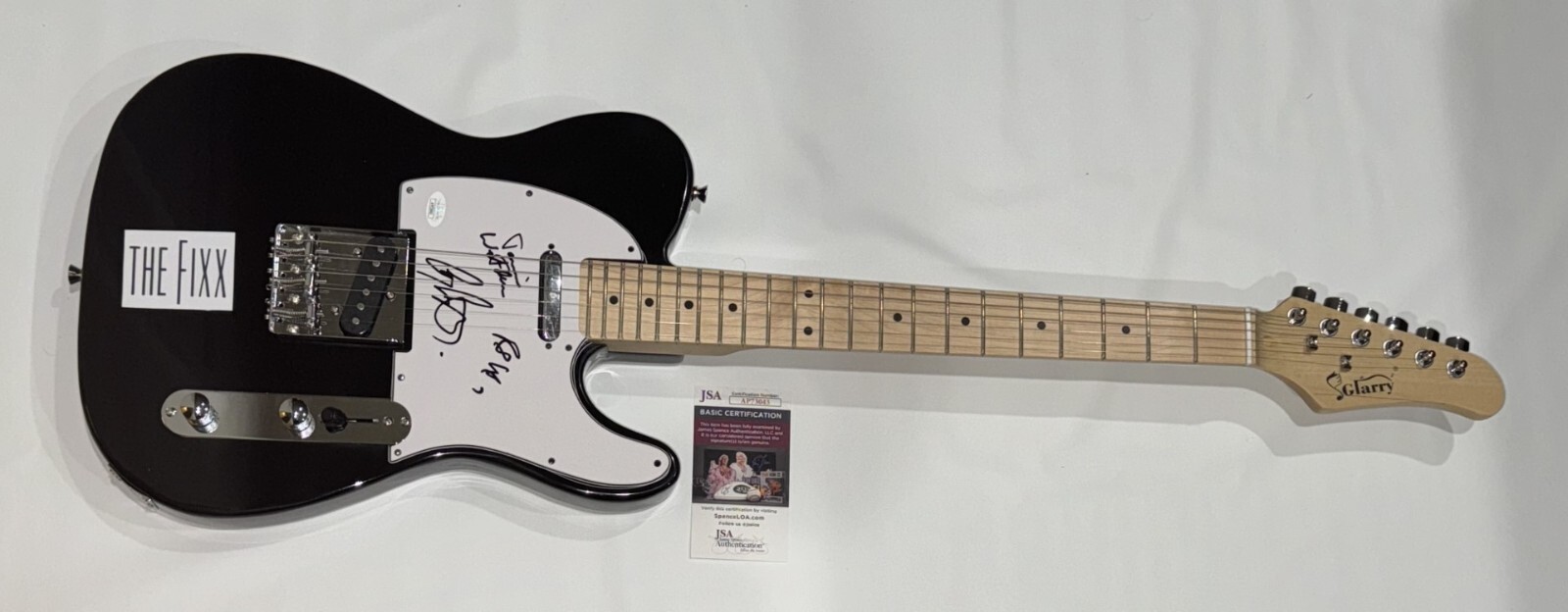 THE FIXX SIGNED BLACK ELECTRIC GUITAR CY CURNIN 3X AUTOGRAPHED JSA COA