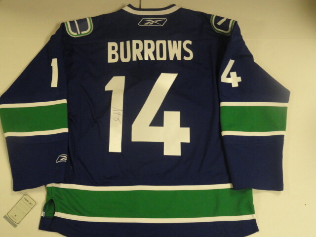 ALEXANDRE BURROWS SIGNED REEBOK PREMIER VANCOUVER CANUCKS HOME JERSEY LICENSED