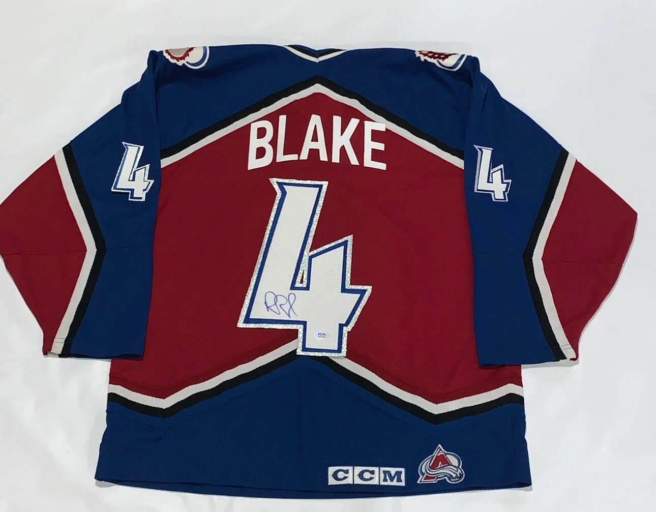 ROB BLAKE SIGNED CCM COLORADO AVALANCHE 2001 STANLEY CUP JERSEY LICENSED PSA COA
