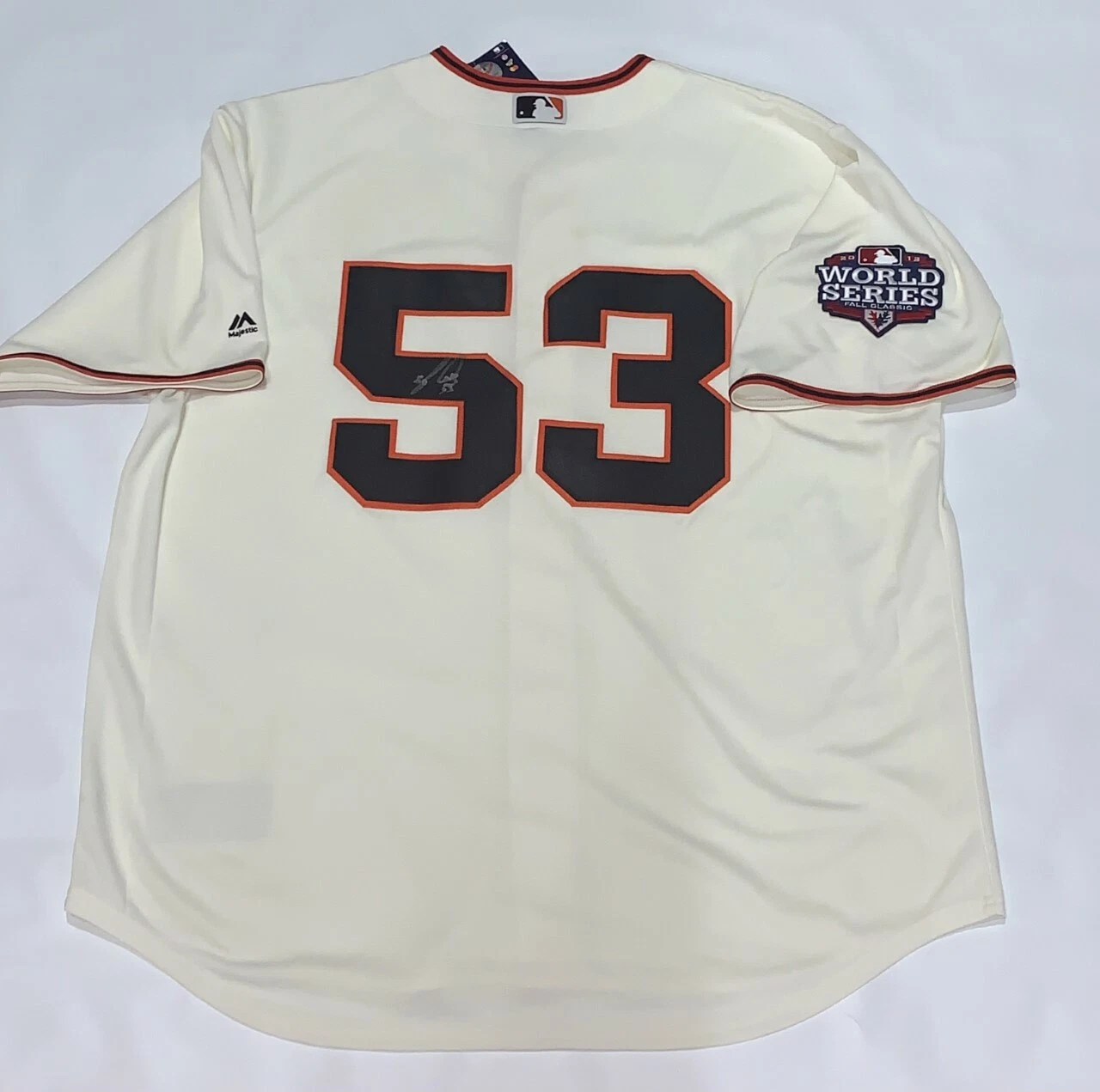 MELKY CABRERA SIGNED #53 2012 WORLD SERIES SAN FRANCISCO GIANTS JERSEY LICENSED