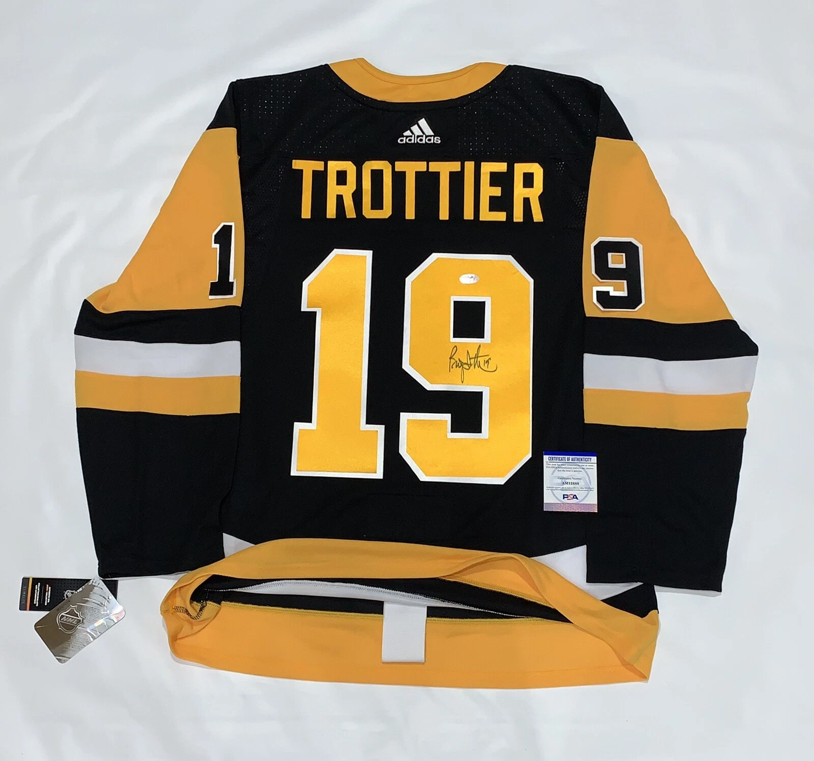 BRYAN TROTTIER SIGNED ADIDAS PITTSBURGH PENGUINS 1991 CUP JERSEY PSA COA