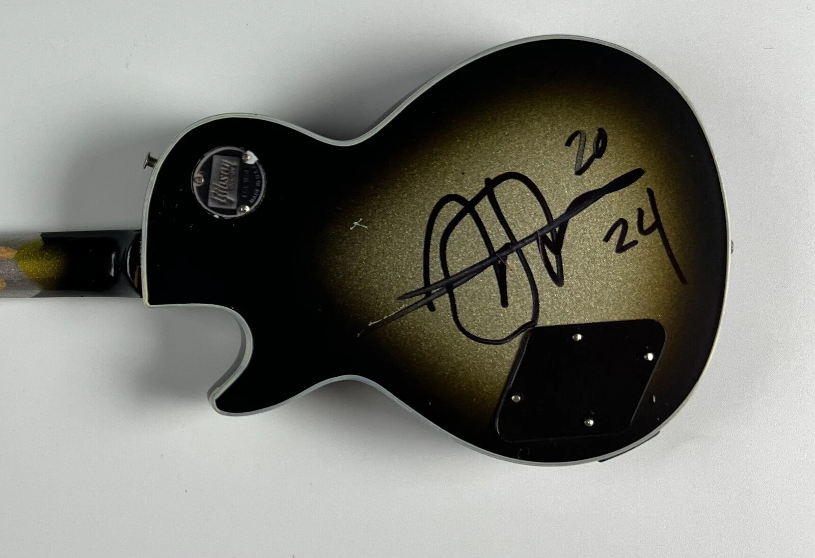 ADAM JONES TOOL AUTOGRAPH SIGNED MINI GUITAR AXE HEAVEN 1:4 SCALE GIBSON COLLECTIBLE MEMORABILIA