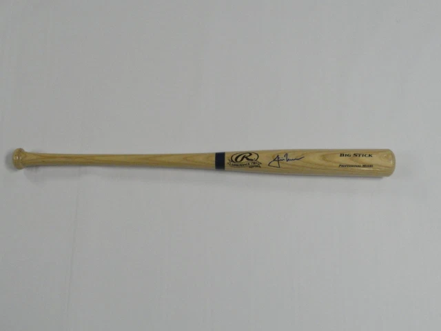 JUSTIN MORNEAU SIGNED TAN RAWLINGS FULL-SIZE BAT COLORADO ROCKIES TWINS
