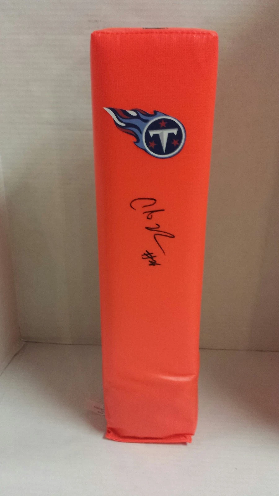CHRIS JOHNSON SIGNED TOUCHDOWN PYLON TENNESSEE TITANS COA FOOTBALL