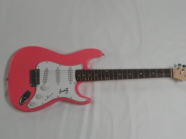 JACKIE EVANCHO SIGNED HOT PINK ELECTRIC GUITAR GOLDEN VOICE JSA AUTHENTICATED
