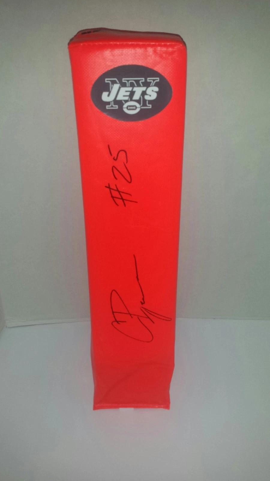 CALVIN PRYOR SIGNED NEW YORK JETS TOUCHDOWN PYLON FOOTBALL ROOKIE STAR
