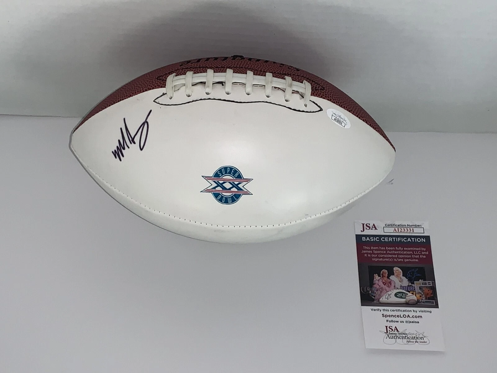 MIKE SINGLETARY SIGNED FOOTBALL CHICAGO BEARS SUPER BOWL XX HOF JSA COA