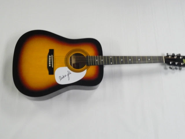 MICKEY GUYTON SIGNED FULL-SIZE SUNBURST ACOUSTIC GUITAR BETTER THAN YOU LEFT ME
