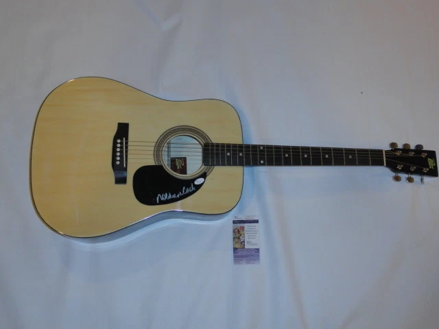 ROSANNE CASH SIGNED NATURAL ACOUSTIC GUITAR JOHNNY EXACT PROOF JSA COA