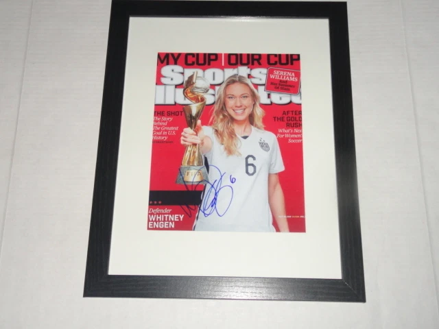 WHITNEY ENGEN SIGNED FRAMED AND MATTED SPORTS ILLUSTRATED WORLD CUP COVER